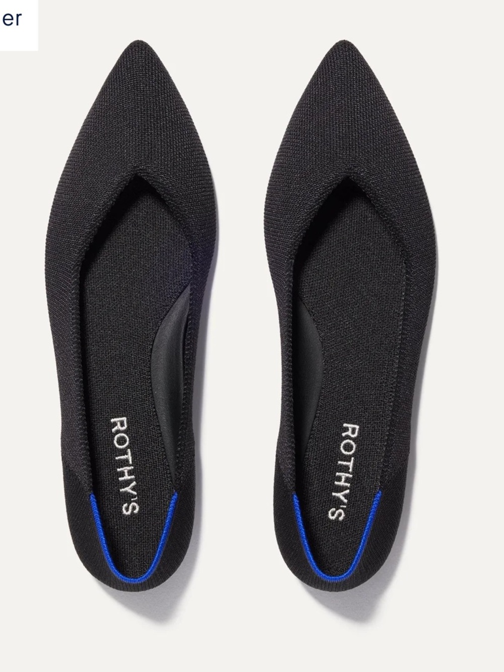 Rothy’s The Point II Black Pointed Toe Flats Women’s 8.5 Washable - Picture 2 of 8
